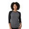 BELLA + CANVAS® Unisex Three-Quarter Sleeve Baseball Tee Raglan Contrast Sleeve Lightweight Retail Fit Shirt